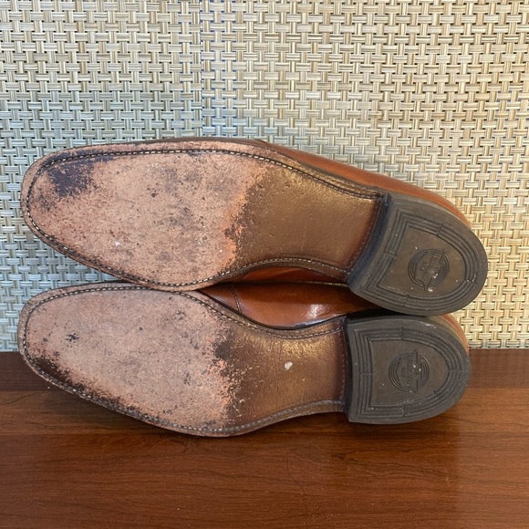 🌟3xHPVTG 1980s Florsheim Cognac Tan Leather Slip On Loafers Dress Shoes 13C USA